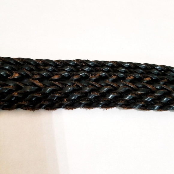 Eddie Bauer Dark Brown Braided Genuine Leather Belt Adjustable Waist Accessory - Picture 4 of 8